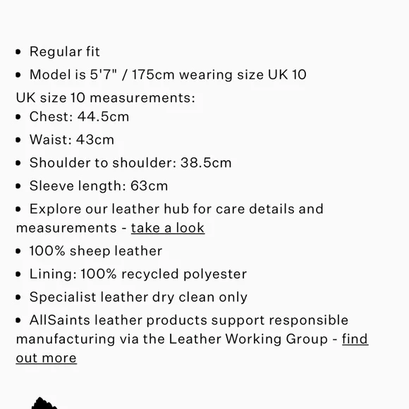 All saints leather jacket - Picture 6 of 7